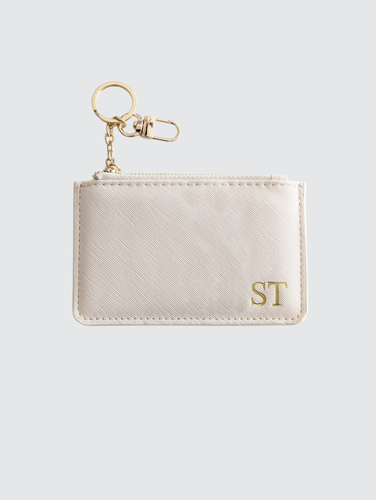 Classic Monogram Key Wallet - Beige
