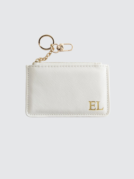Classic Monogram Key Wallet - White