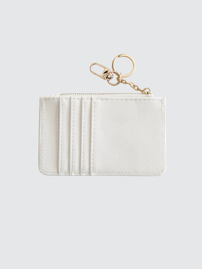 Classic Monogram Key Wallet - White