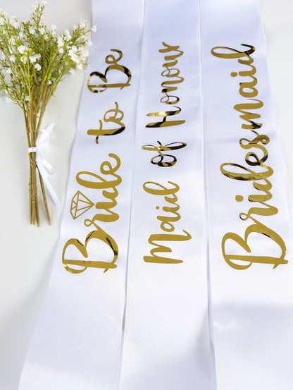 Bridal and Bridesmaid Customised Sashes for Hens Parties