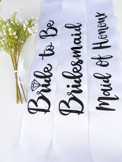 Bridal and Bridesmaid Customised Sashes for Hens Parties