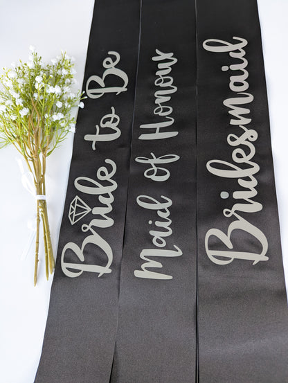 Bridal and Bridesmaid Customised Sashes for Hens Parties - Get Spliced