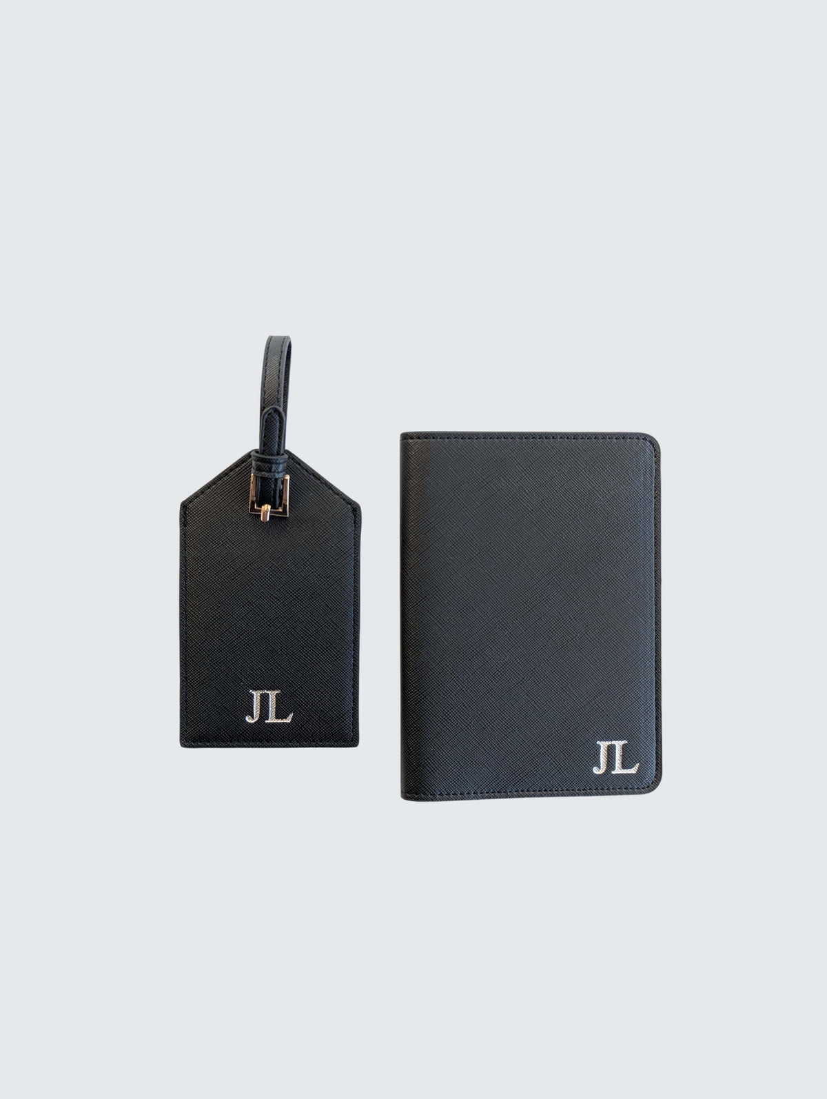 Passport Holder & Luggage Tag Bundle - Black