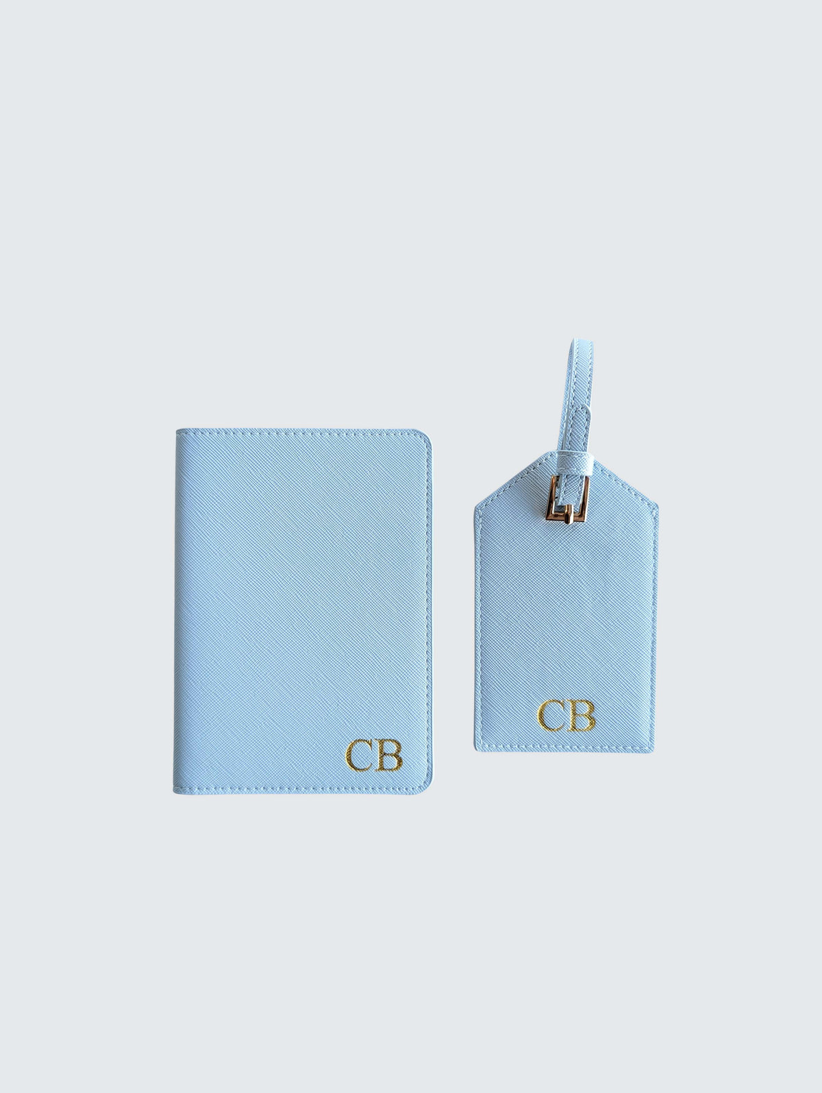 Passport Holder & Luggage Tag Bundle - Sky Blue