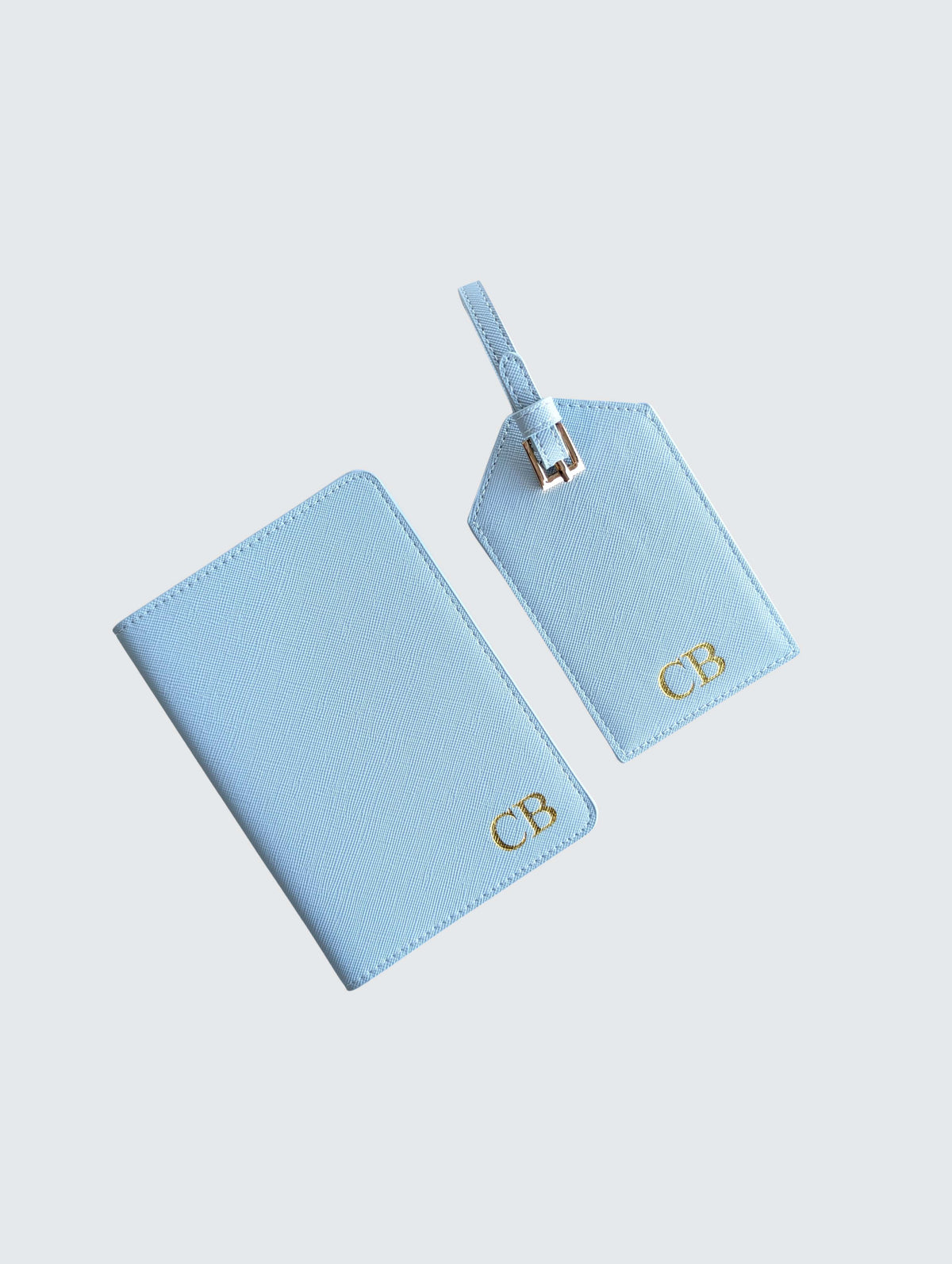 Passport Holder & Luggage Tag Bundle - Sky Blue