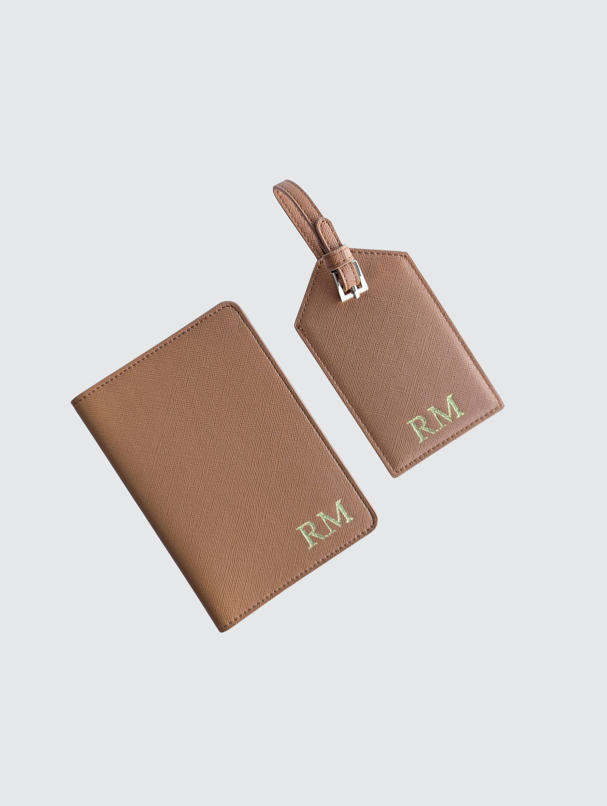 Passport Holder & Luggage Tag Bundle - Brown