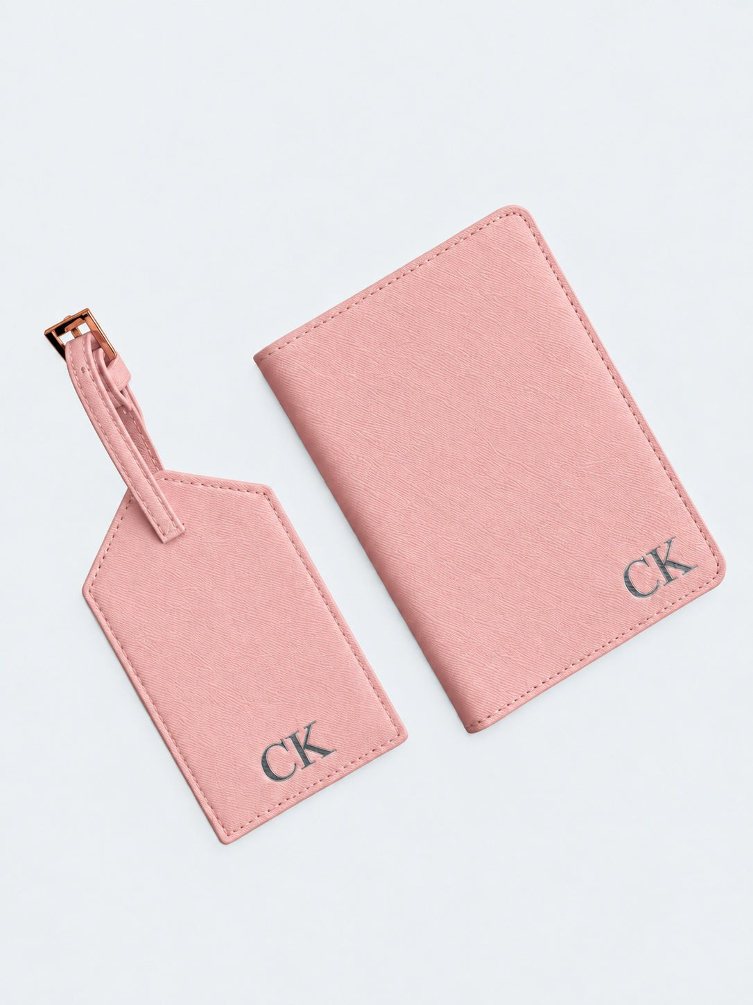 Passport Holder & Luggage Tag Bundle - Pink