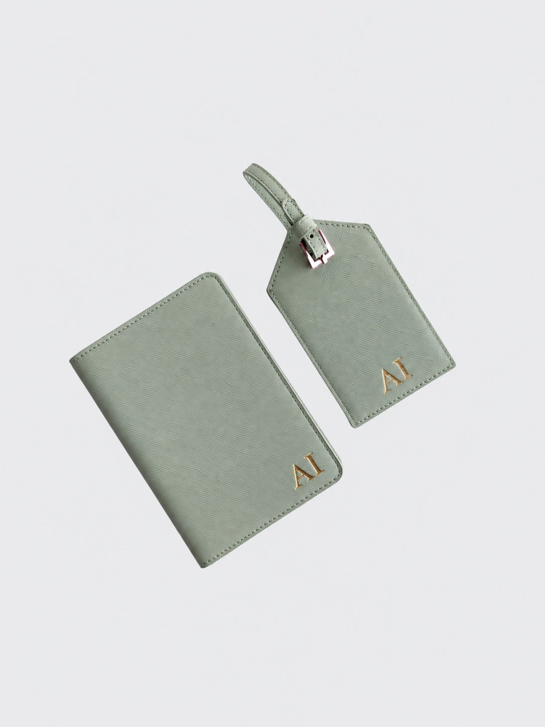 Passport Holder & Luggage Tag Bundle - Sage