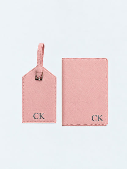 Passport Holder & Luggage Tag Bundle - Pink