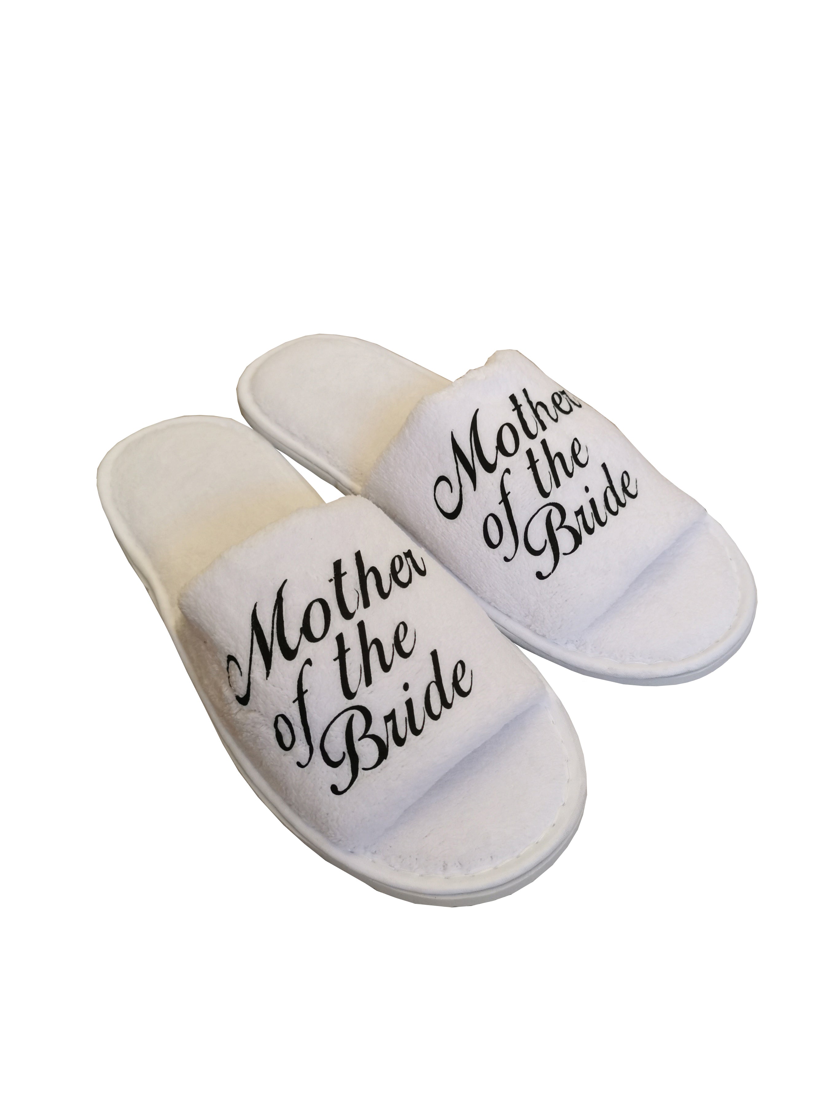 Black bridesmaid slippers sales