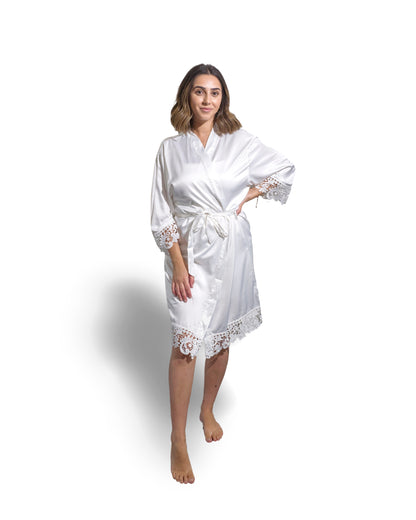 Eloise Satin Lace Robe