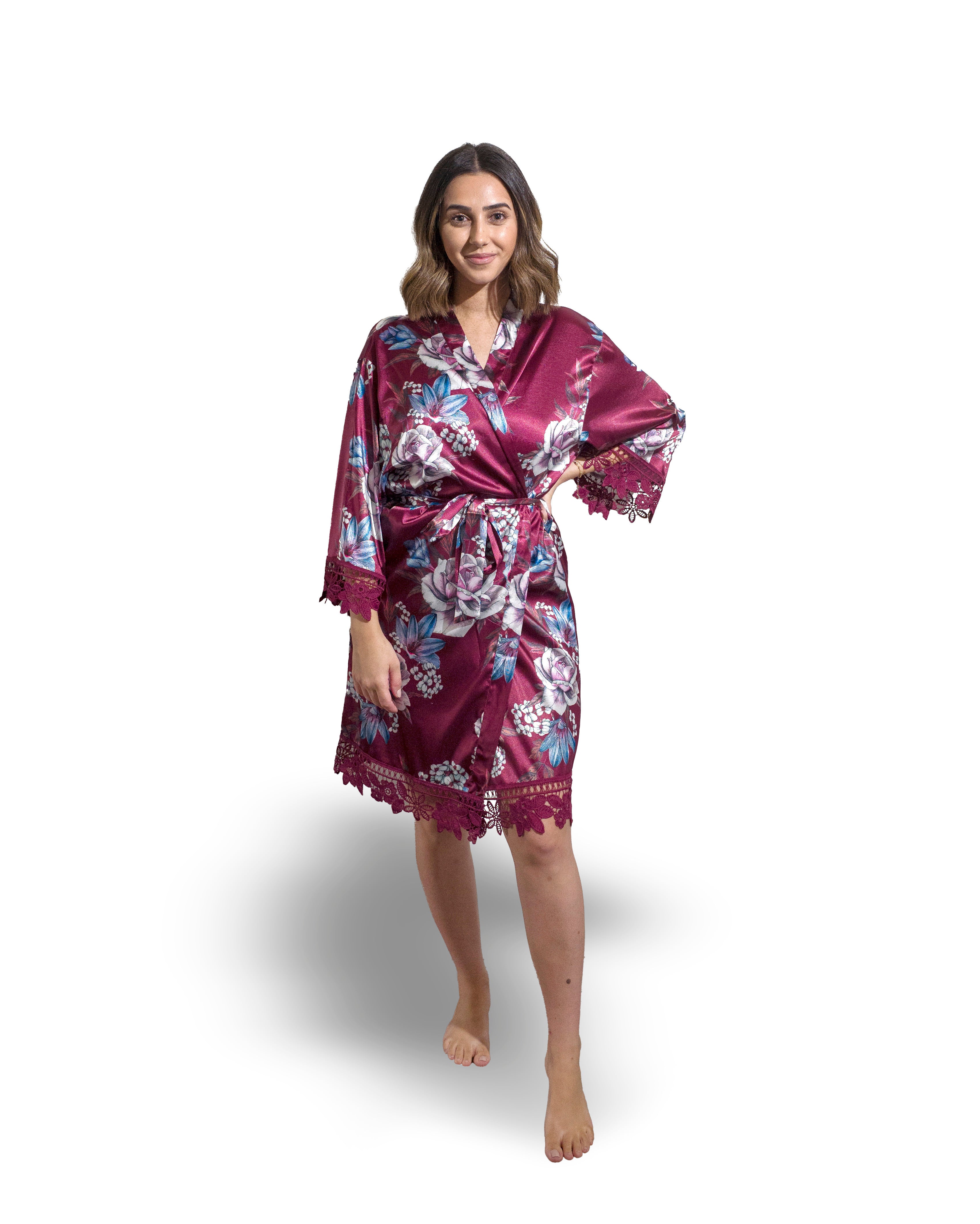 Floral Robes Buy Floral Bride & Bridesmaid Satin Robes, Australia