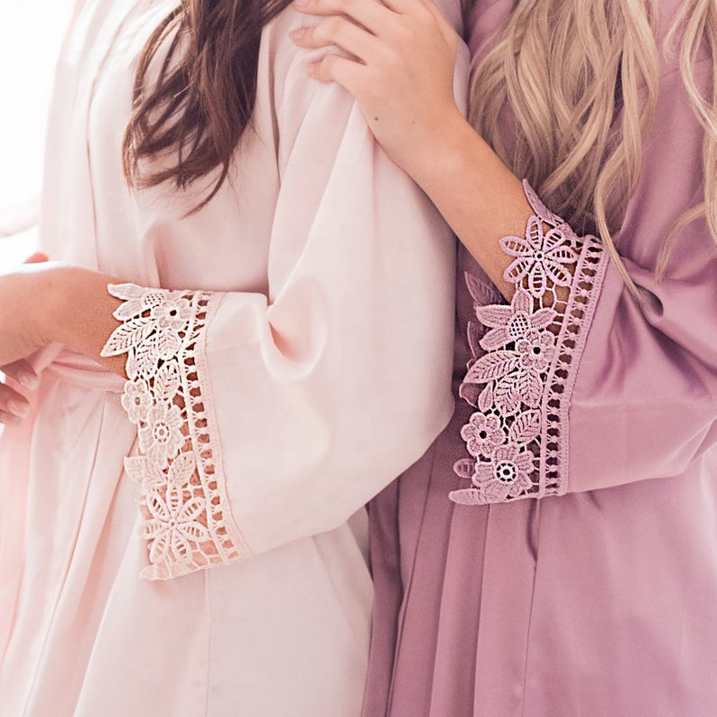 Lace Satin Bridal Robes