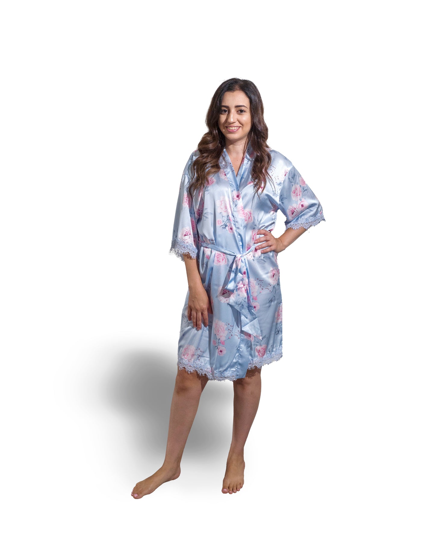 Rose Floral Satin Robe