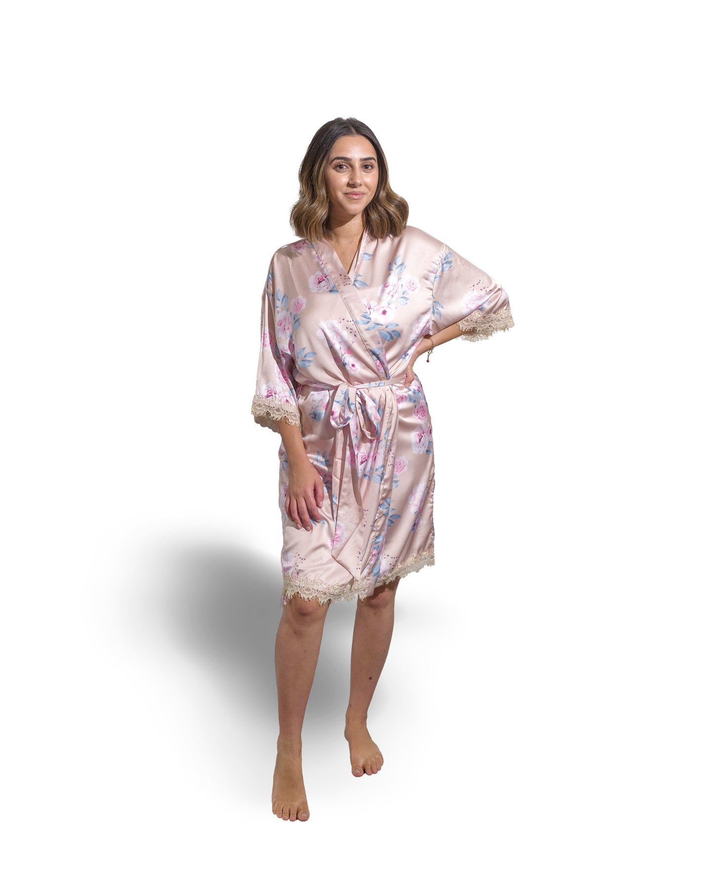 Rose Floral Satin Robe